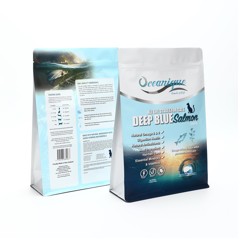 Premium High Barrier Dry Cat Dog Food Block Flat Bottom Bag