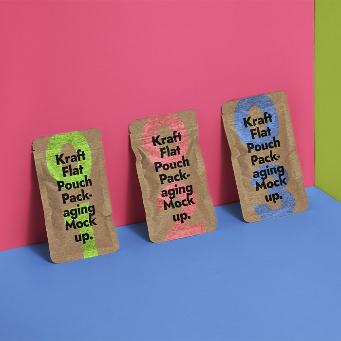 Custom Printed Eco-Friendly Compostable Kraft Flat Pouches