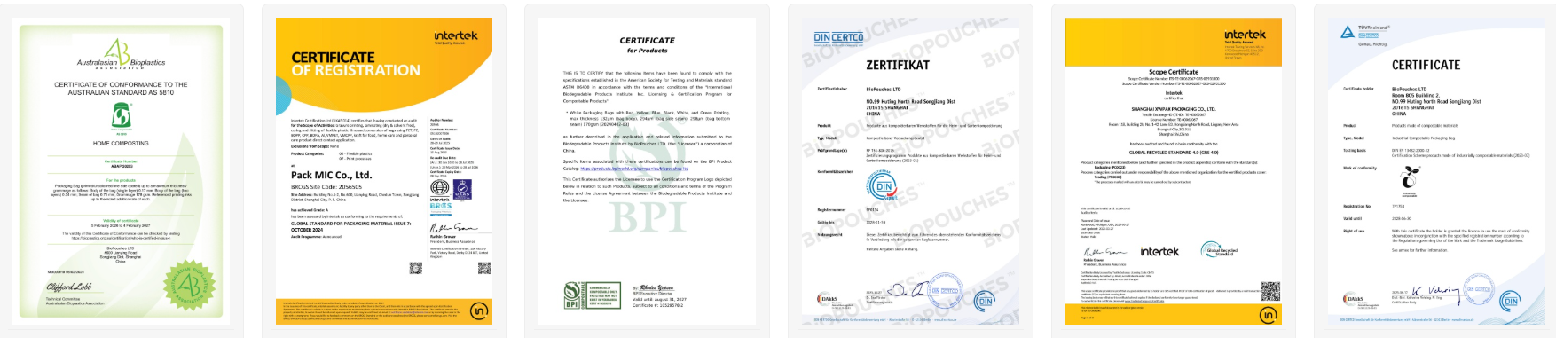 Bioflexi Certificates