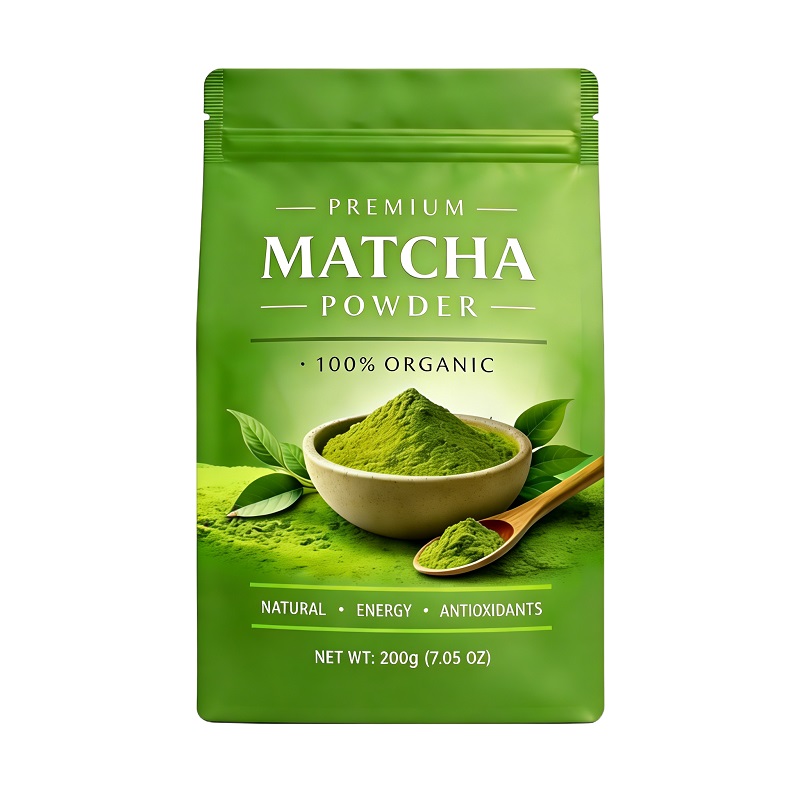  Recyclable Flat Bottom Bag for Matcha Powder